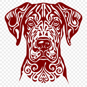An illustration of a Great Dane animal as vector art.