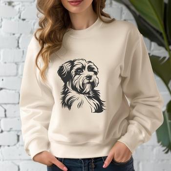 A portrait illustration of a Havanese dog breed, ideal for digital design and crafting projects.