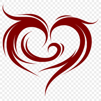 A delicate, ornate heart shape, ideal for various designs and projects.