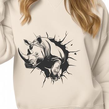 An illustration of a rhino, a large mammal native to Africa, suitable for use in various designs.