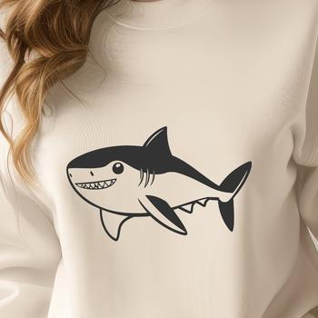 A detailed illustration of a shark, suitable for vector design and printing.