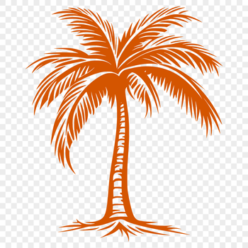 A single palm tree with trunk and leaves, suitable for vector art and design projects.