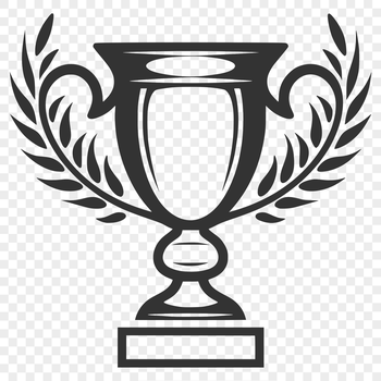 Vector trophy illustration in a variety of file formats including SVG and PDF.