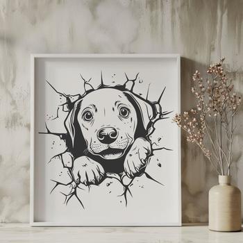 Free Unique Weimaraner Vector Drawing DXF - Commercial Use