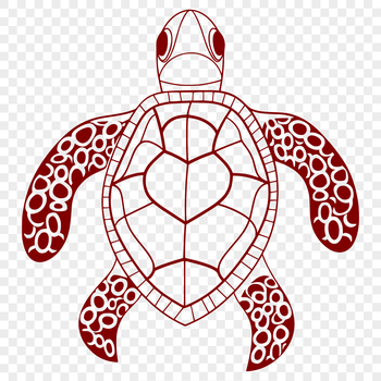 Illustration of a sea turtle in its full body form, suitable for various applications including vector design and clip art.