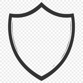 A simple shield designed with clean lines and geometric shapes, ideal for vector art and cutting machine applications.