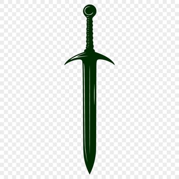 A stylized illustration of a sword with intricate details, suitable for digital cutting machines like Cricut.