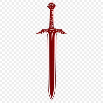 A digital illustration of a sword with intricate design details.