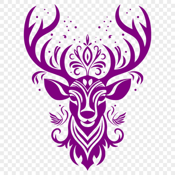 A stylized illustration of a deer's head, created as vector art for digital and craft projects.
