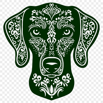 A high-quality illustration of a Weimaraner dog breed in vector format.