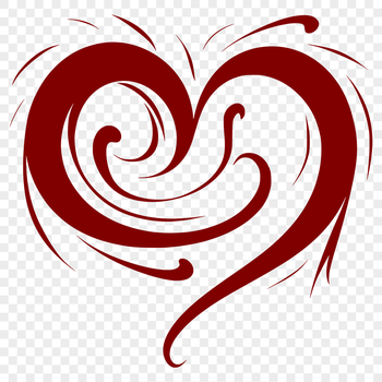 A stylized heart shape made from geometric lines and curves.
