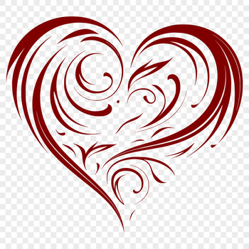A simple red heart shape, ideal for Valentine's Day or wedding decorations.