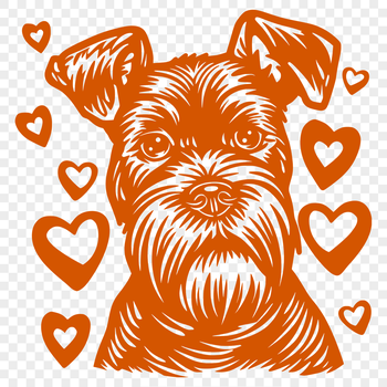 A small-sized dog breed with a distinctive beard and mustache.