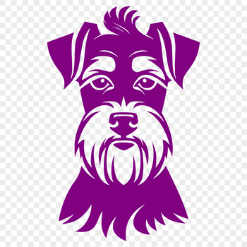 A vector illustration of a Miniature Schnauzer's head, suitable for use in digital design and cutting machine projects.