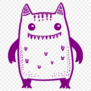 A colorful monster with big eyes and teeth, designed for digital crafting and cutting machines.