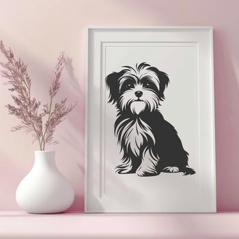 Stunning Sitting Morkie Vector Craft File