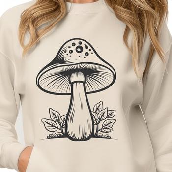 A detailed vector illustration of a mushroom with realistic texture and detail.