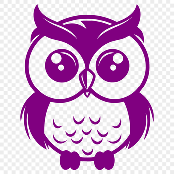 A cute owl depicted in full body, with a sweet expression, perfect for personal or commercial designs.