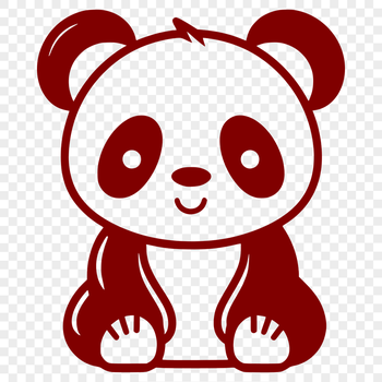 Cute Panda SVG, PNG, PDF And DXF Files