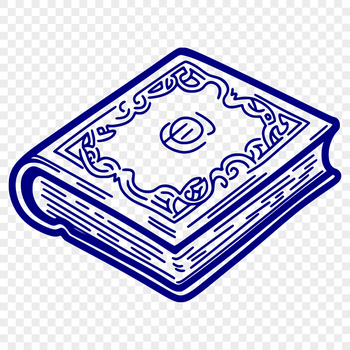 A 2D illustration of a book with open pages, suitable for educational purposes in school settings.