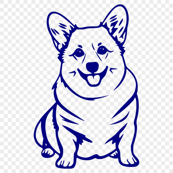 A full-body illustration of a corgi sitting, suitable for vector art projects.