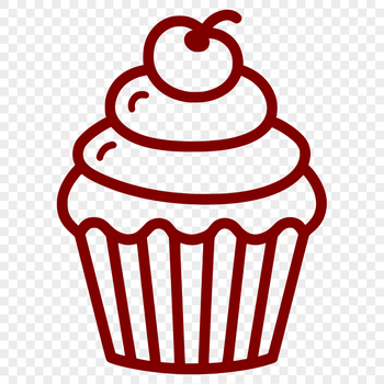 Free Cupcake Simple Line Drawing