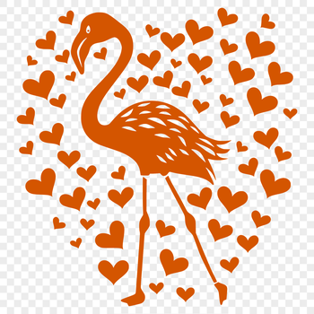 A detailed illustration of a flamingo in its natural habitat, featuring the bird's distinctive features.