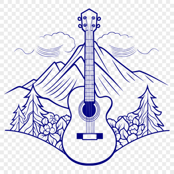 A stylized illustration of an electric guitar in vector format.