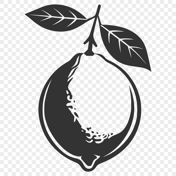 A high-resolution graphic illustration of a lemon, suitable for printing and editing in various file formats.