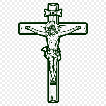 A vector illustration of a Crucifix, a symbol in Christian faith.