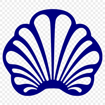 An open seashell shape with intricate details, suitable for use in vector art designs.