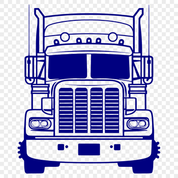 Creative Semi Truck Vector Drawing