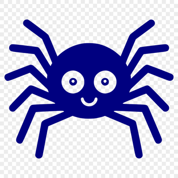 A simple line drawing of a cute insect with full body details.
