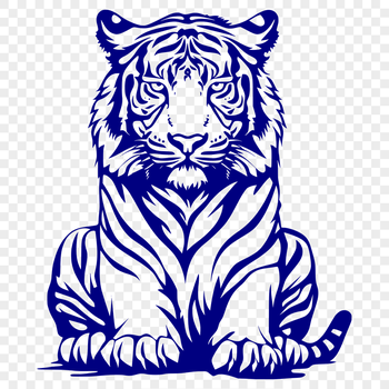 Sitting Tiger Vector Illustration