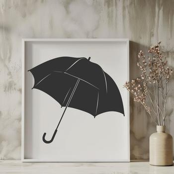 SVG design of a compact collapsible umbrella with a simple graphic style.