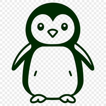 A simple line drawing of a cute penguin in full body view, suitable for various applications.