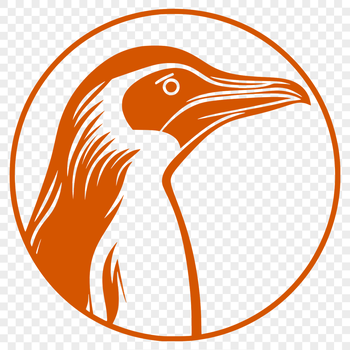 A simple line drawing of a penguin's head, suitable for vector design and cutting machine projects.