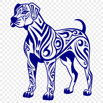 A detailed illustration of a large dog breed, featuring the characteristic features of a Great Dane.