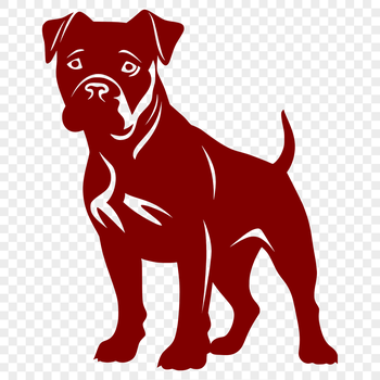 A full-body illustration of a Pitbull standing on four legs, suitable for vector design.