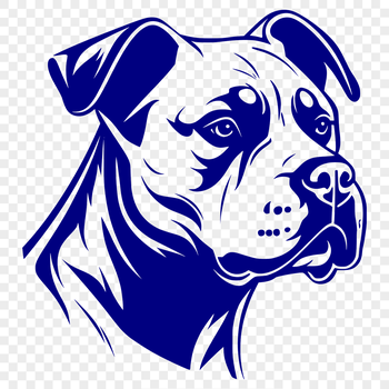 A close-up illustration of a Pitbull's head, suitable for vector design and cutting machine projects.