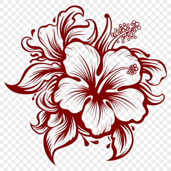 A detailed illustration of a hibiscus flower in bloom, suitable for vector graphics and digital design.
