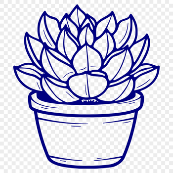 Succulent plant with thick fleshy leaves and stems, suitable for vector design projects.