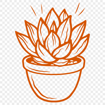 A stylized illustration of a succulent plant, suitable for gardening and design projects.
