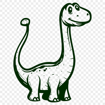 A detailed illustration of a prehistoric brachiosaurus, depicted in a 2D vector format.