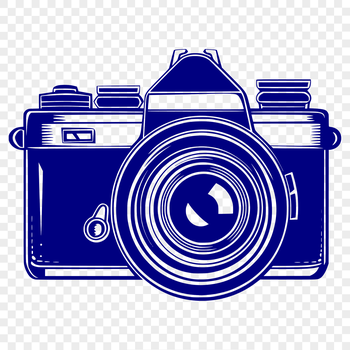Camera icon in vector design format, ideal for graphic designers.