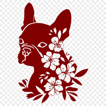 A stylized illustration of a Boston Terrier's head, suitable for vector design and cutting machine projects.