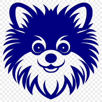 A vector graphic representation of a Pomeranian animal's facial features.