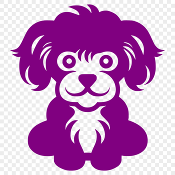 Full-body illustration of a poodle sitting on its hind legs.