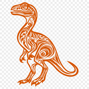 A prehistoric dino in full body pose, suitable for various design applications.