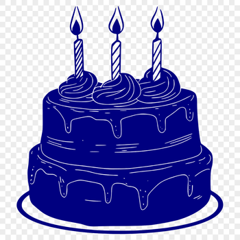 A vector graphic design of a birthday cake suitable for cutting out or laser engraving.